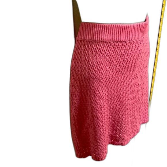 ALMOST FAMOUS Pointelle Crocheted Textured Sweater Mini Desert Rose Skirt Large - Picture 3 of 10